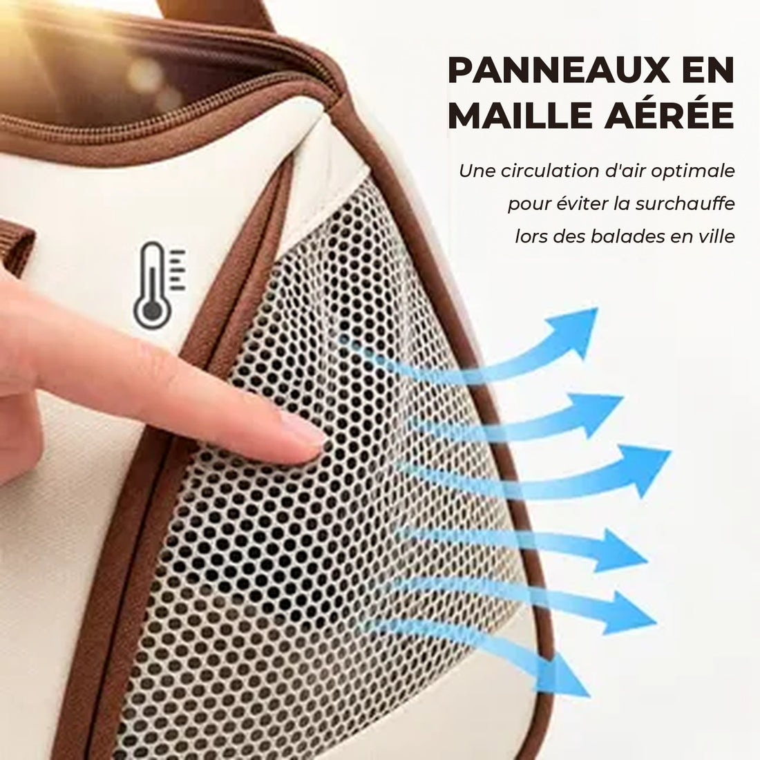 Panneaux en maille aérée du sac pour chat